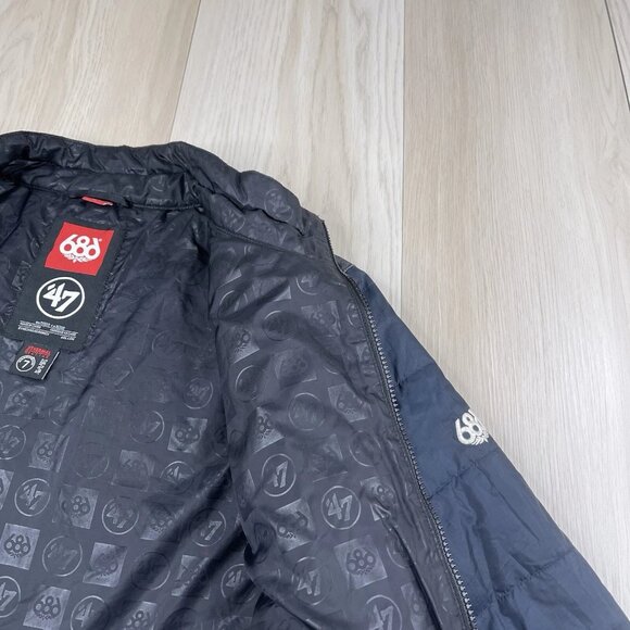 686 Flight Insulated Jacket Men’s Size M Medium BYU Brigham Young Navy Blue - Picture 14 of 16